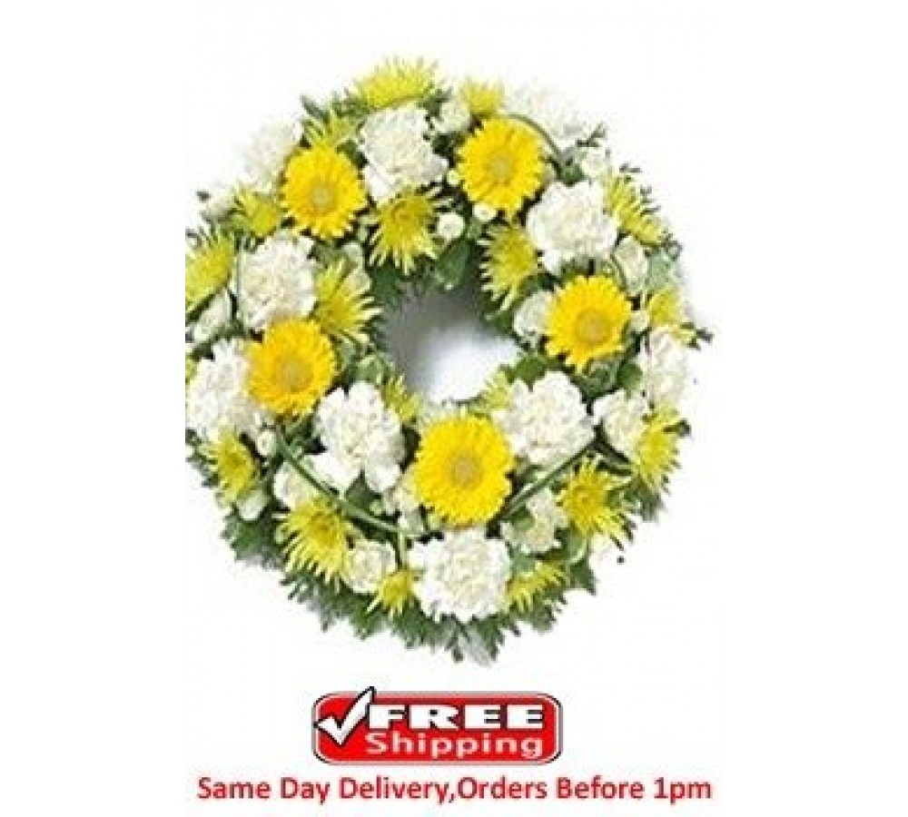 Yellow and White Wreath