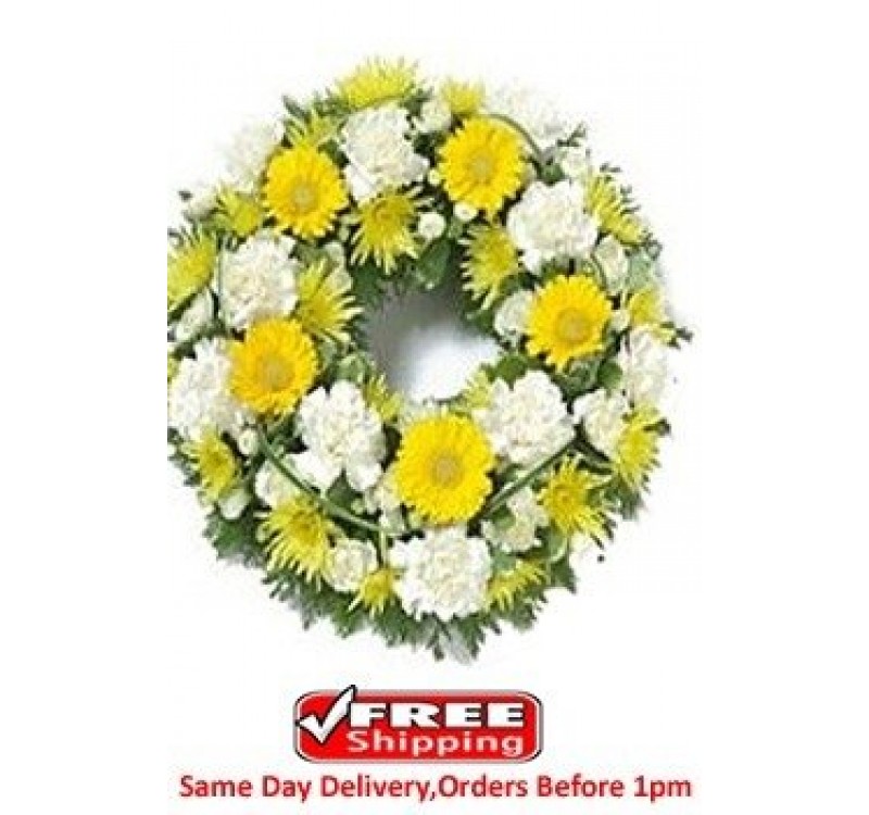 Yellow and White Wreath