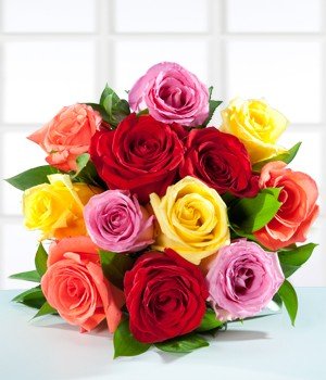 12 Colored Roses (Bouquet) 